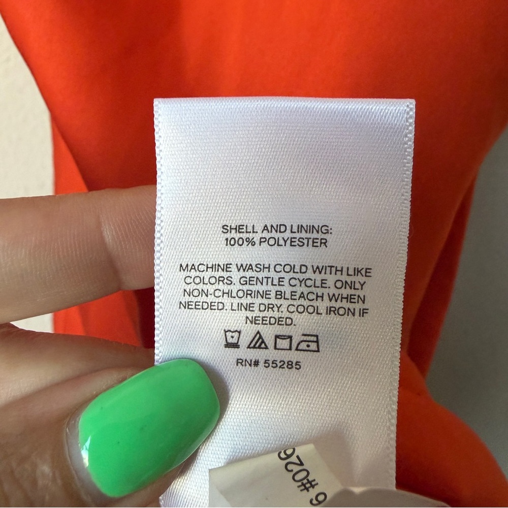 Express Orange Satin Cowl Neck Asymmetrical Midi Slip Dress Size M - Picture 5 of 6